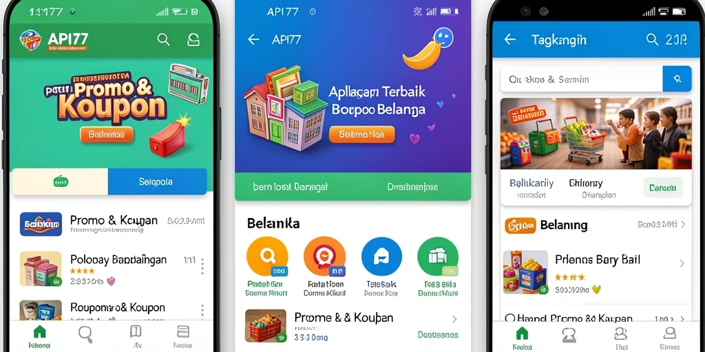Tampilan antarmuka aplikasi API77 yang user-friendly untuk promo dan kupon.