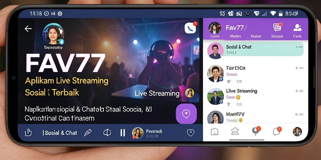 Antarmuka FAV77 yang menarik dengan fungsi Live Streaming.