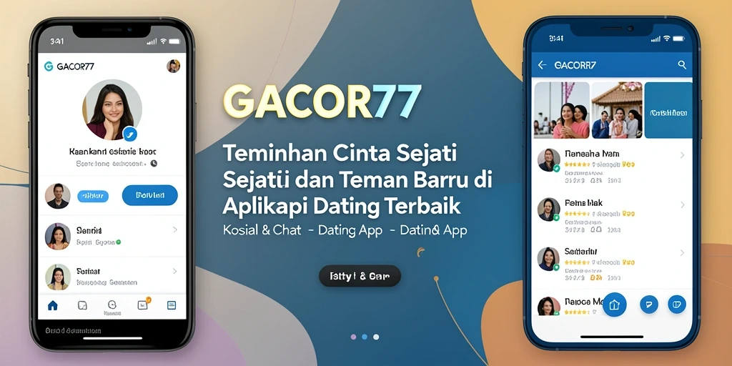 Tampilan antarmuka GACOR77 yang modern dan menarik untuk aplikasi Dating App.