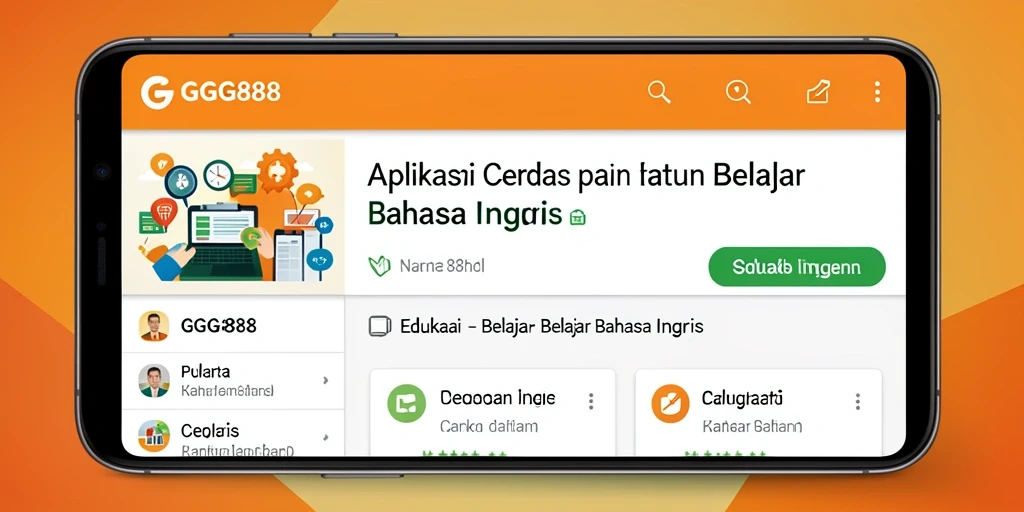 Antarmuka GGG888 yang menarik untuk belajar bahasa Inggris.