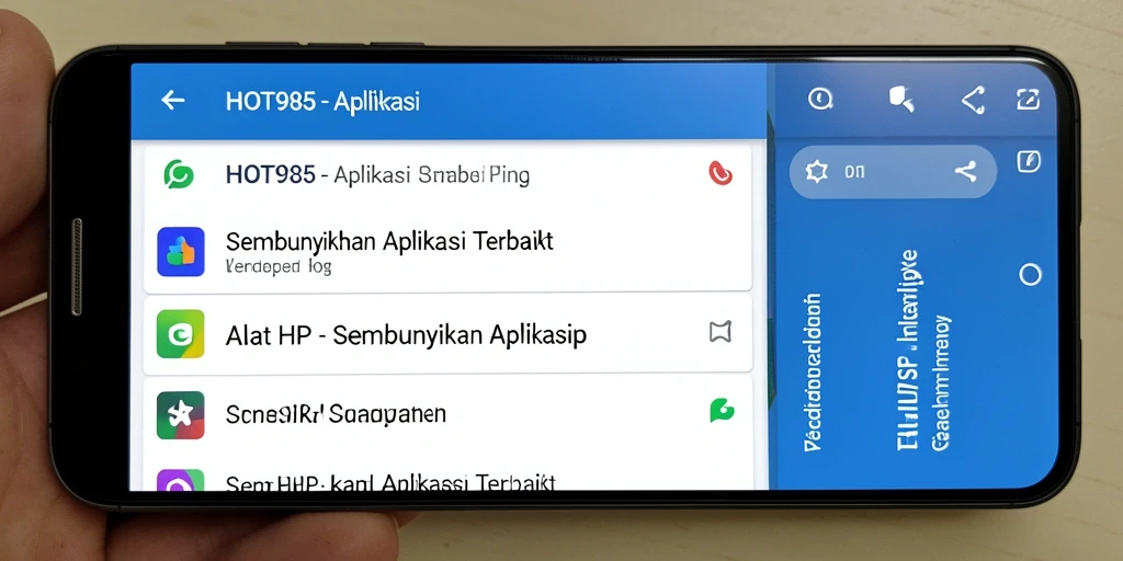 Tampilan antarmuka HOT985 yang intuitif untuk menyembunyikan aplikasi.