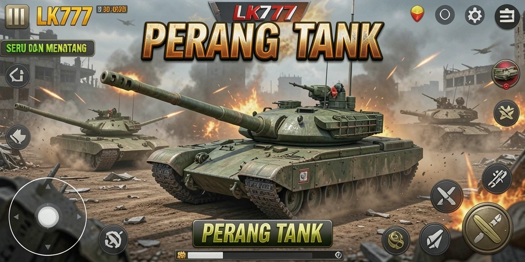 Antarmuka pertempuran tank yang dinamis dan menarik.