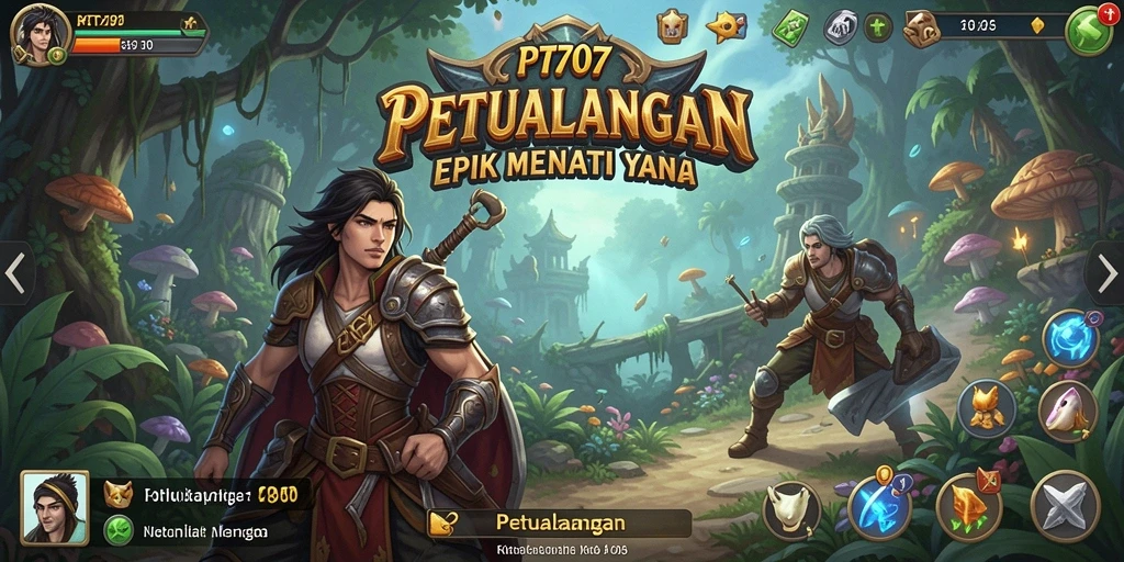 Tampilan utama gameplay PT707 dengan eksplorasi dunia petualangan.