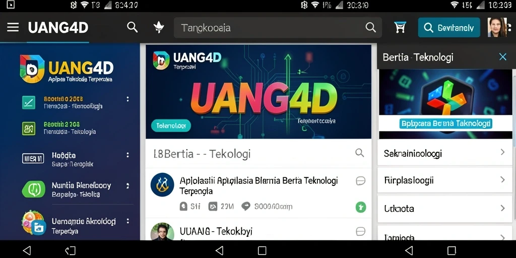 Antarmuka UANG4D menampilkan berita teknologi yang menarik.