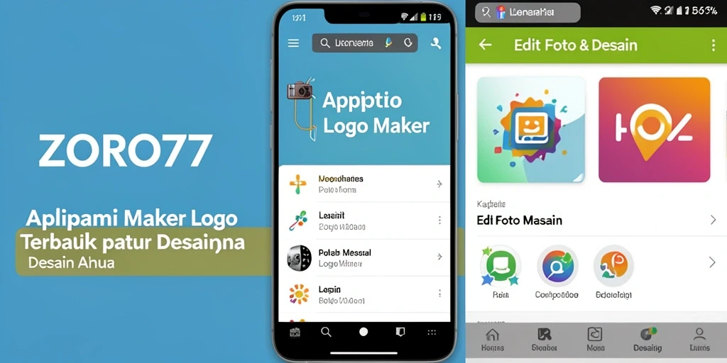 Antarmuka ZORO77 yang user-friendly untuk membuat logo.