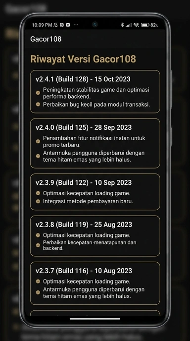 Riwayat Versi gacor108 untuk Pengguna Android